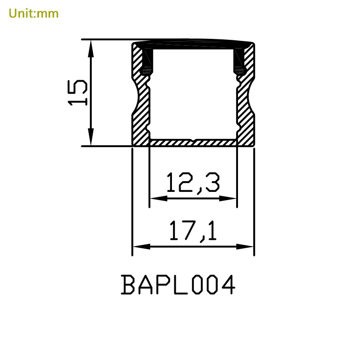 Black LED Diffuser Aluminum Profile For 12mm Width LED Strip Lighting Black LED Diffuser Aluminum Profile For 12mm Width LED Strip Lighting
